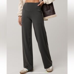 Aerie OFFLINE Real Me XTRA High Waisted Trouser Wide Leg Pants Smoked Gray XL